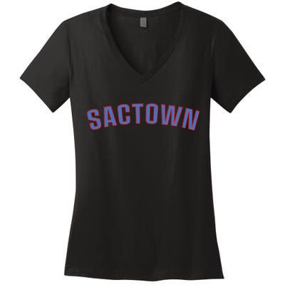 Sactown Sacramento Basketball Women's V-Neck T-Shirt