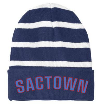 Sactown Sacramento Basketball Striped Beanie with Solid Band