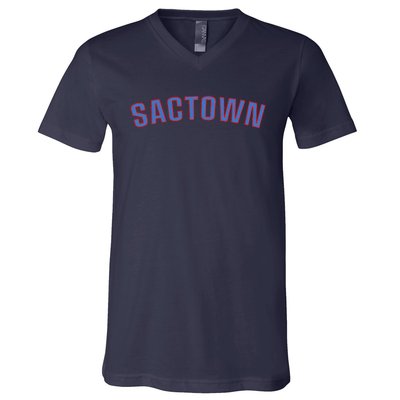 Sactown Sacramento Basketball V-Neck T-Shirt