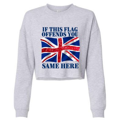 Shithead Steve British If This Flag Offends You Same Here Cropped Pullover Crew