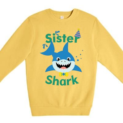 Sister Shark Birthday Party Matching Family Premium Crewneck Sweatshirt