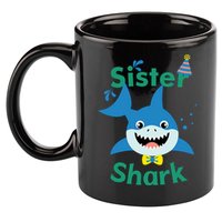 Sister Shark Birthday Party Matching Family 11oz C Handle Ceramic Mug
