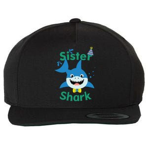 Sister Shark Birthday Party Matching Family Wool Snapback Cap