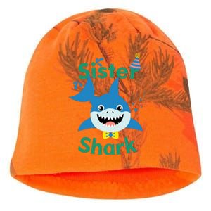 Sister Shark Birthday Party Matching Family Kati - Camo Knit Beanie