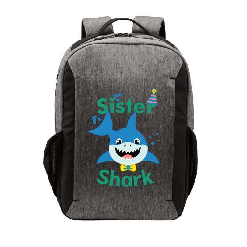 Sister Shark Birthday Party Matching Family Vector Backpack