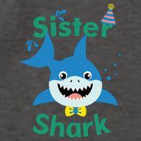 Sister Shark Birthday Party Matching Family Vector Backpack