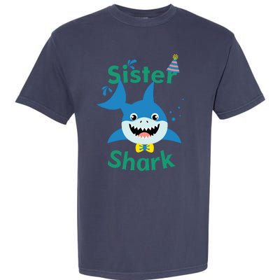 Sister Shark Birthday Party Matching Family Garment-Dyed Heavyweight T-Shirt