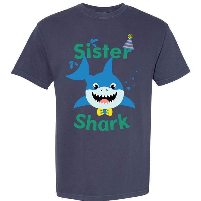 Sister Shark Birthday Party Matching Family Garment-Dyed Heavyweight T-Shirt