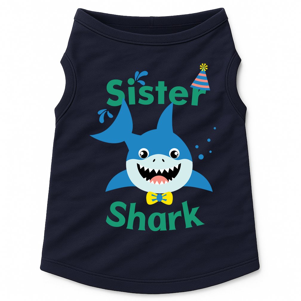 Sister Shark Birthday Party Matching Family Doggie Tank