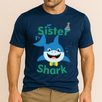 Sister Shark Birthday Party Matching Family Cooling Performance Crew T-Shirt