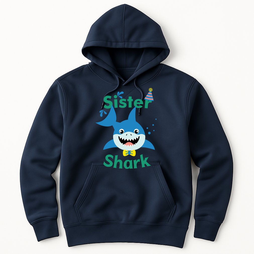 Sister Shark Birthday Party Matching Family Hoodie