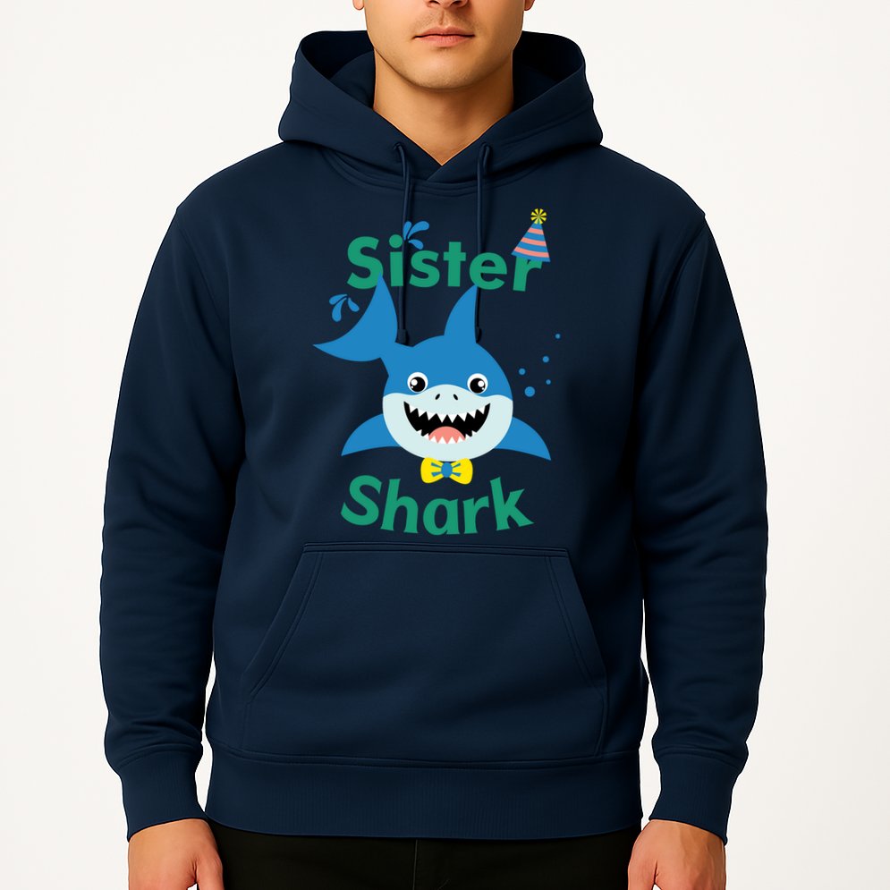 Sister Shark Birthday Party Matching Family Hoodie
