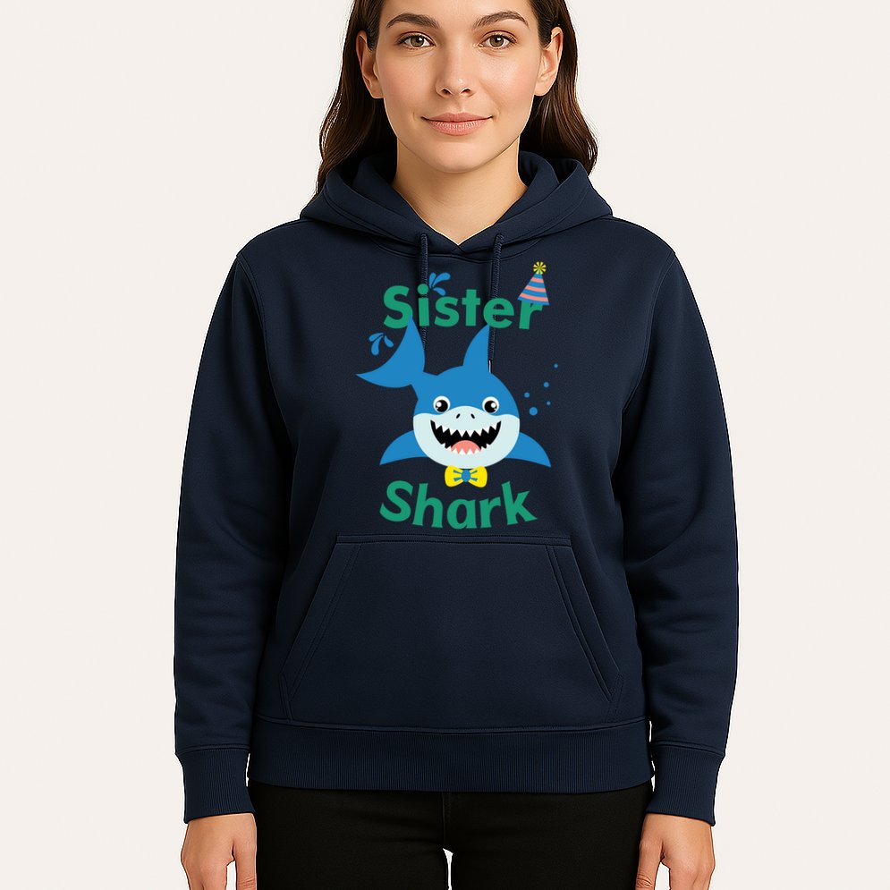 Sister Shark Birthday Party Matching Family Hoodie