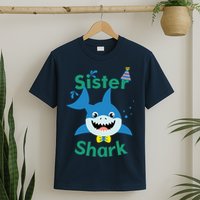 Sister Shark Birthday Party Matching Family T-Shirt