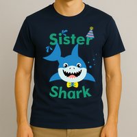 Sister Shark Birthday Party Matching Family T-Shirt