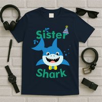 Sister Shark Birthday Party Matching Family T-Shirt