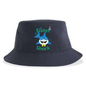 Sister Shark Birthday Party Matching Family Sustainable Bucket Hat