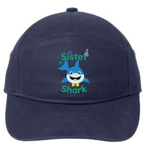 Sister Shark Birthday Party Matching Family 7-Panel Snapback Hat