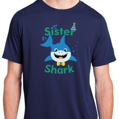 Sister Shark Birthday Party Matching Family Adult ChromaSoft Performance T-Shirt