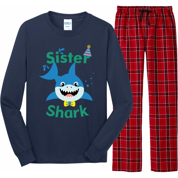 Sister Shark Birthday Party Matching Family Long Sleeve Pajama Set