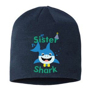 Sister Shark Birthday Party Matching Family Sustainable Beanie