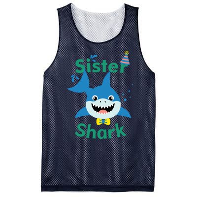 Sister Shark Birthday Party Matching Family Mesh Reversible Basketball Jersey Tank