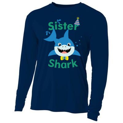 Sister Shark Birthday Party Matching Family Cooling Performance Long Sleeve Crew