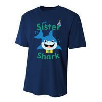 Sister Shark Birthday Party Matching Family Performance Sprint T-Shirt