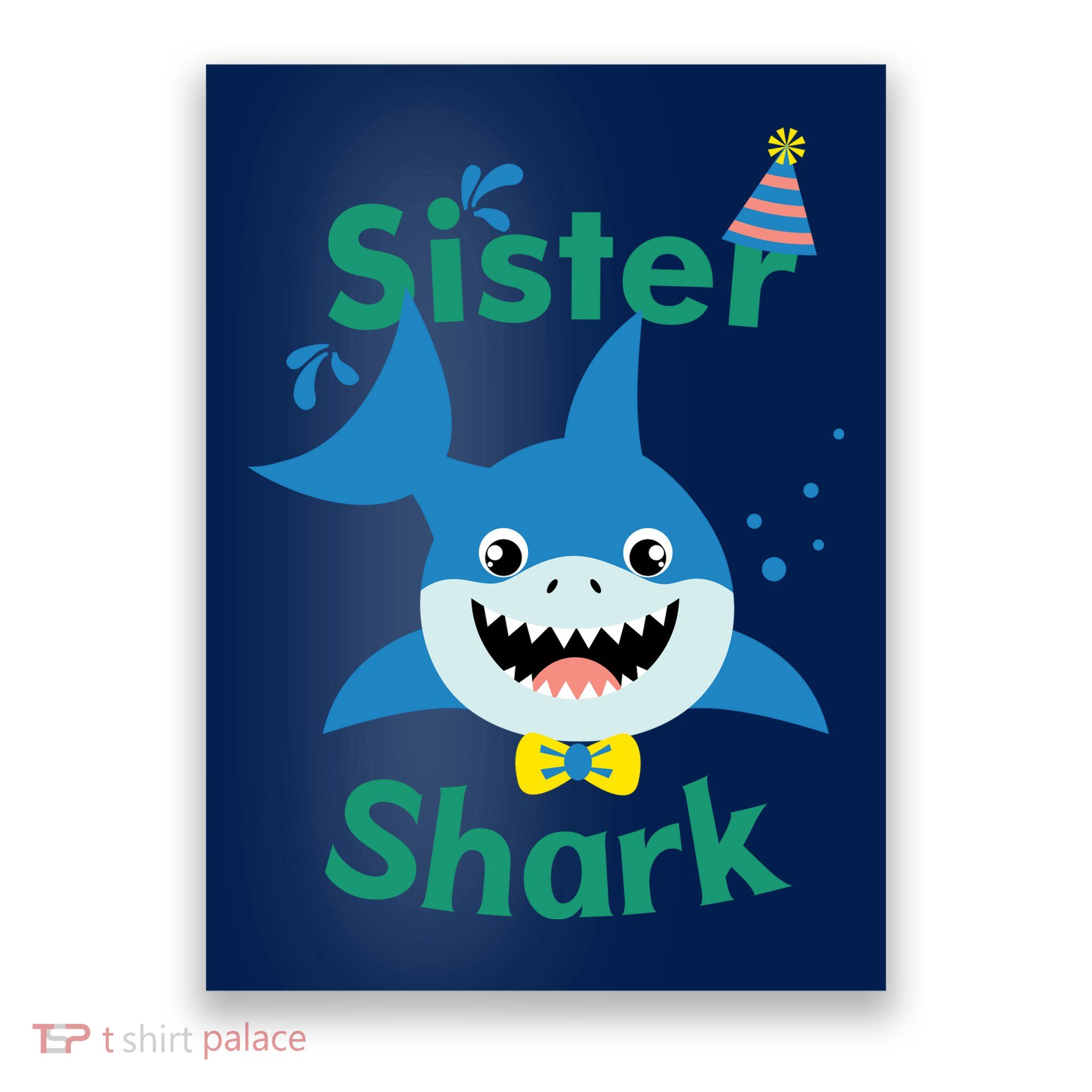 Sister Shark Birthday Party Matching Family Poster