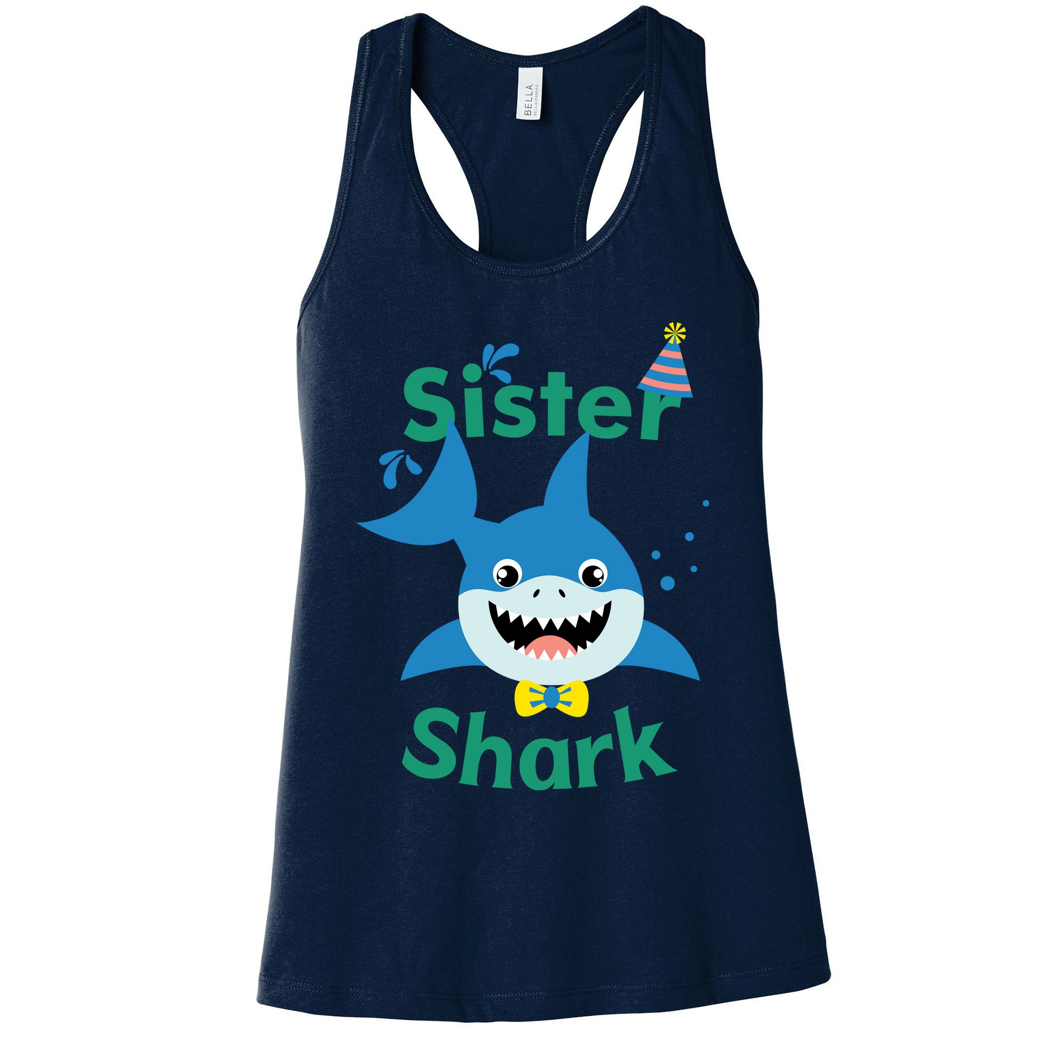 Sister Shark Birthday Party Matching Family Womens Tank Top