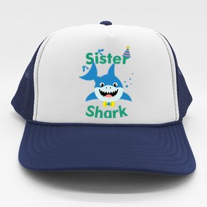 Sister Shark Birthday Party Matching Family Trucker Hat