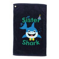 Sister Shark Birthday Party Matching Family Platinum Collection Golf Towel