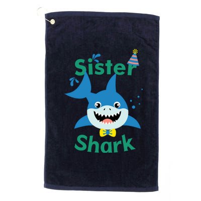 Sister Shark Birthday Party Matching Family Platinum Collection Golf Towel