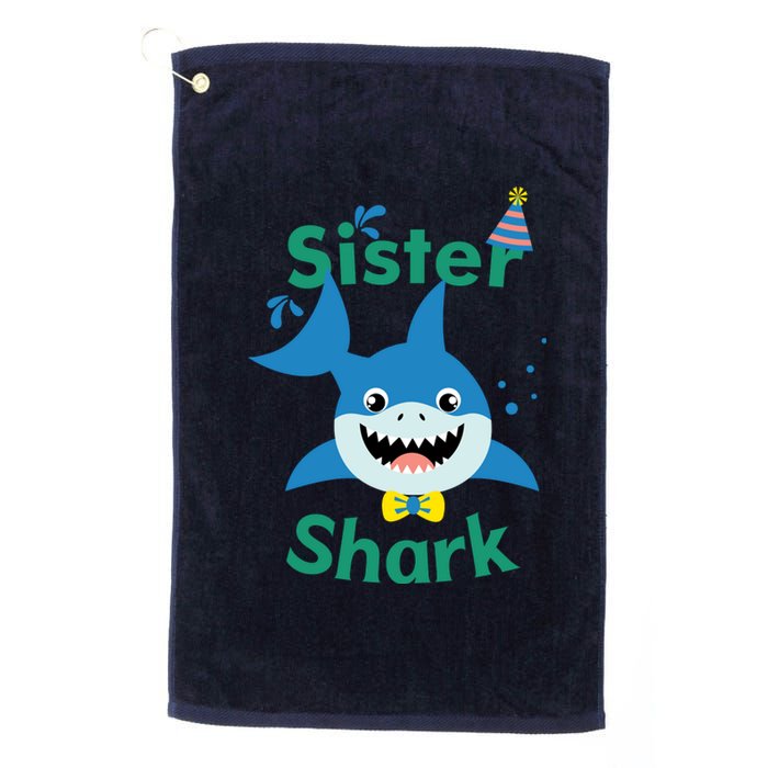 Sister Shark Birthday Party Matching Family Platinum Collection Golf Towel