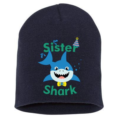 Sister Shark Birthday Party Matching Family Short Acrylic Beanie