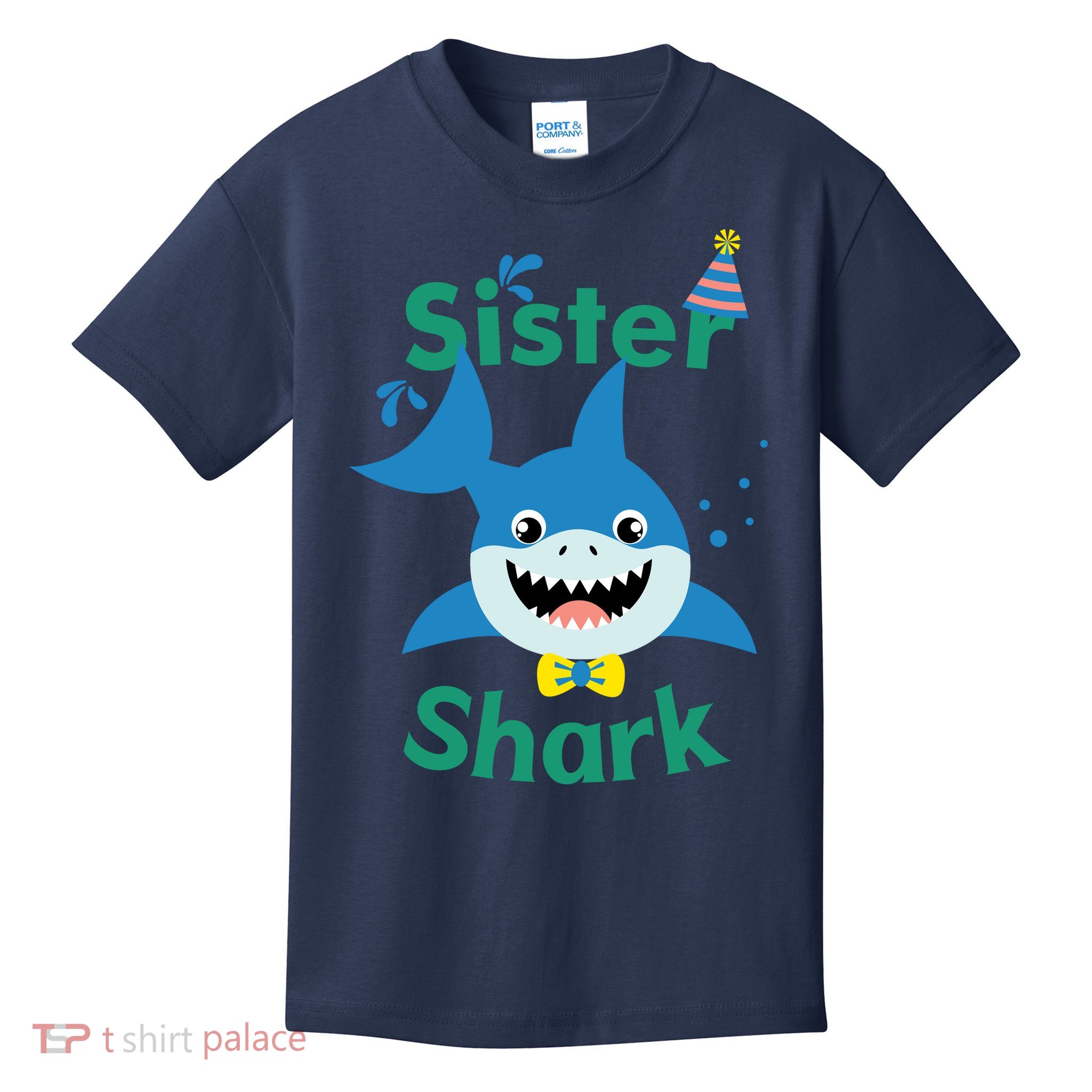 Sister Shark Birthday Party Matching Family Kids T-Shirt
