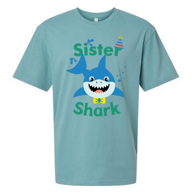 Sister Shark Birthday Party Matching Family Sueded Cloud Jersey T-Shirt