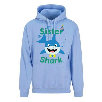 Sister Shark Birthday Party Matching Family Unisex Surf Hoodie