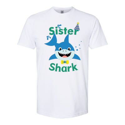 Sister Shark Birthday Party Matching Family Softstyle CVC T-Shirt