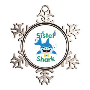 Sister Shark Birthday Party Matching Family Metallic Star Ornament