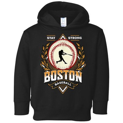 Stay Strong Boston Baseball Graphic Tee Vintage Style Toddler Hoodie