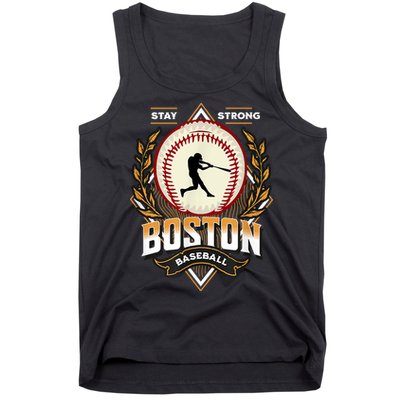 Stay Strong Boston Baseball Graphic Tee Vintage Style Tank Top