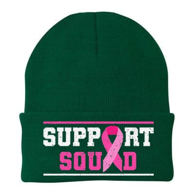 Support Squad Breast Cancer Awareness Pink Ribbon Knit Cap Winter Beanie