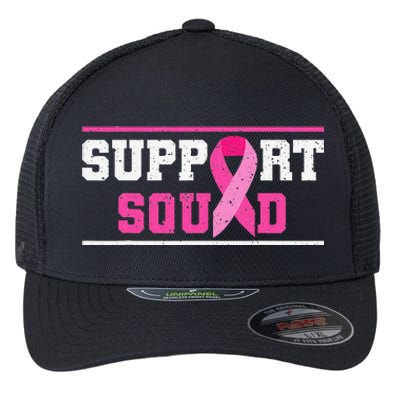 Support Squad Breast Cancer Awareness Pink Ribbon Flexfit Unipanel Trucker Cap