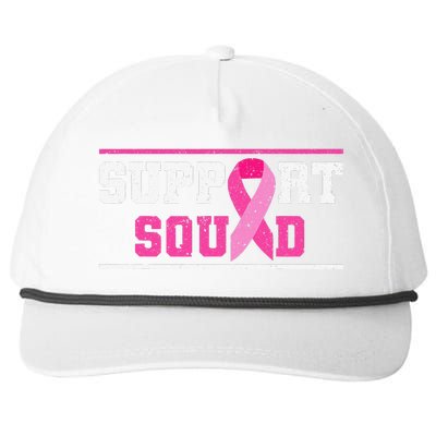 Support Squad Breast Cancer Awareness Pink Ribbon Snapback Five-Panel Rope Hat