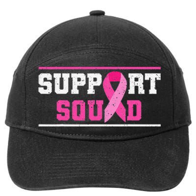 Support Squad Breast Cancer Awareness Pink Ribbon 7-Panel Snapback Hat