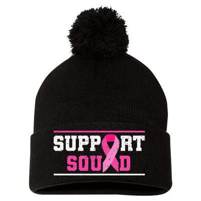 Support Squad Breast Cancer Awareness Pink Ribbon Pom Pom 12in Knit Beanie