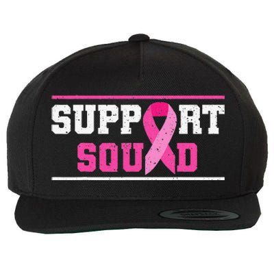 Support Squad Breast Cancer Awareness Pink Ribbon Wool Snapback Cap