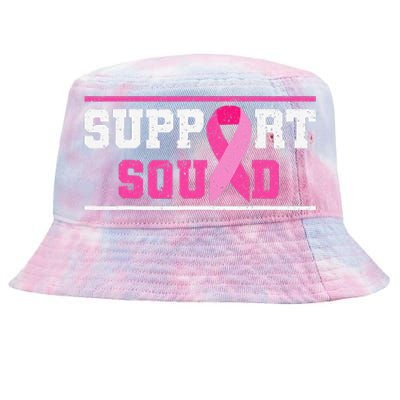 Support Squad Breast Cancer Awareness Pink Ribbon Tie-Dyed Bucket Hat