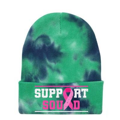 Support Squad Breast Cancer Awareness Pink Ribbon Tie Dye 12in Knit Beanie